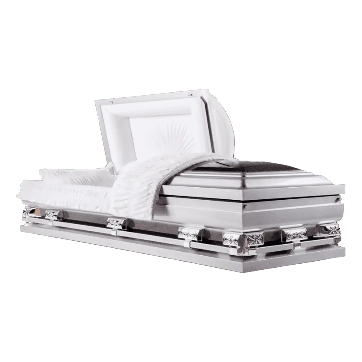 Discount Caskets Series Oversize Casket Ebony — black 18-gauge steel with white velvet interior (view 3)