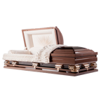 Discount Caskets Series Oversize Casket Copper — copper 18-gauge steel with ivory velvet interior (view 2)