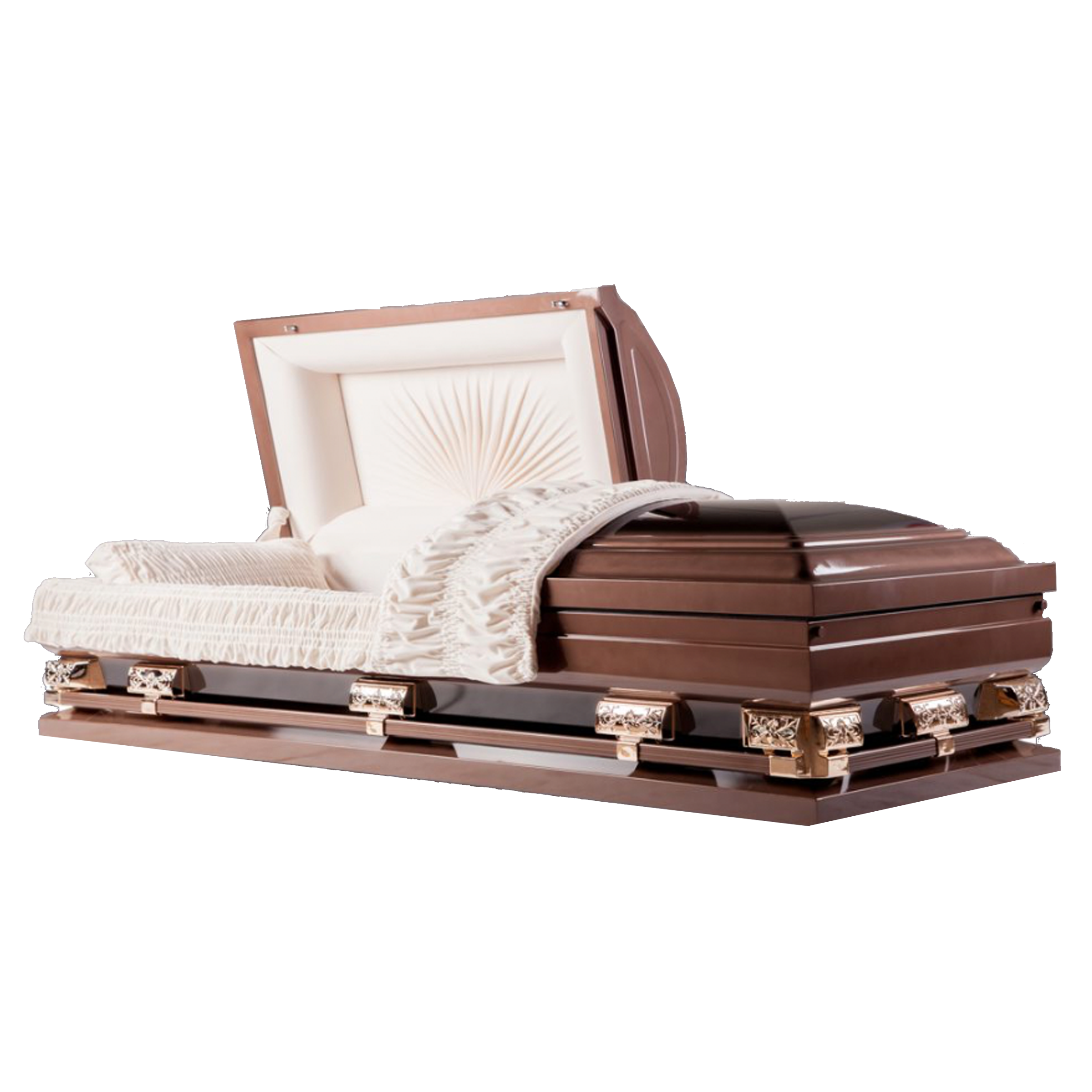 Discount Caskets Series Oversize Casket Copper — copper 18-gauge steel with ivory velvet interior (view 2)