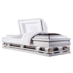 Discount Caskets Series Oversize Casket Ebony — black 18-gauge steel with white velvet interior (view 2)