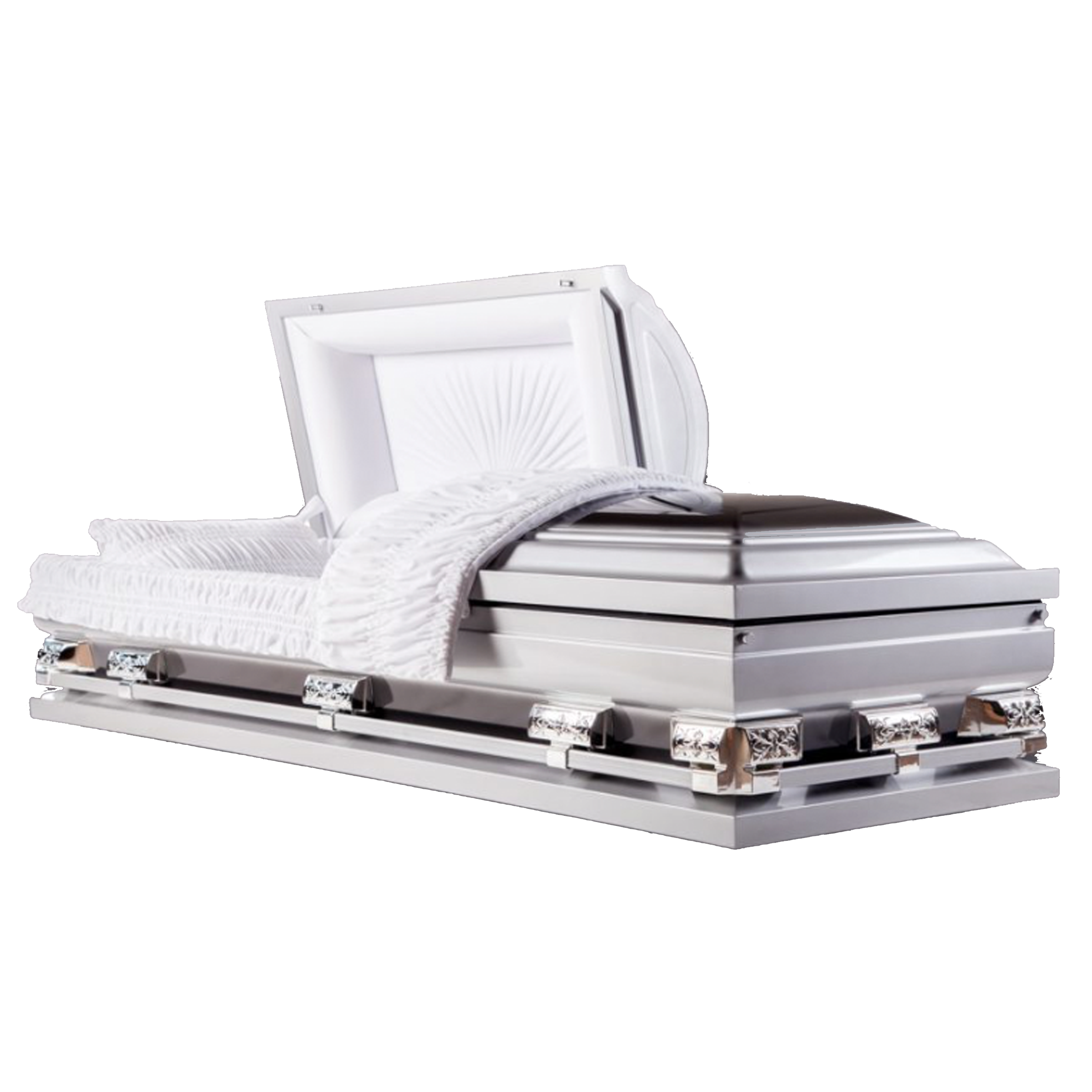 Discount Caskets Series Oversize Casket Ebony — black 18-gauge steel with white velvet interior (view 2)