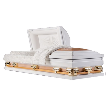 Athena Titan Casket White/Gold Oversized