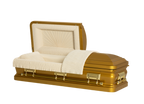 Aurora Series Gold casket — gold 18-gauge steel with ivory velvet interior