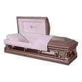 Autumn Rose Stainless Steel casket — pink stainless steel with pink velvet interior
