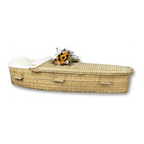 Discount Caskets Bamboo Casket — solid bamboo with cotton interior