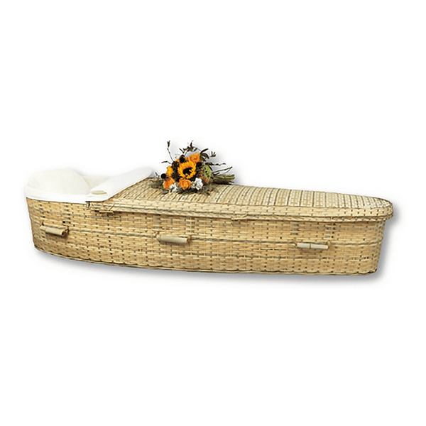 Discount Caskets Bamboo Casket — solid bamboo with cotton interior