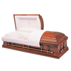 Batesville Cameo Hardwood casket — solid poplar with moss pink velvet interior (view 2)