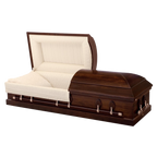 Batesville Chestnut Hardwood casket — solid poplar with rosetan crepe interior (view 2)
