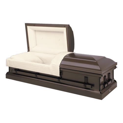 Batesville Earthtone Casket — 20-gauge steel with rosetan crepe interior