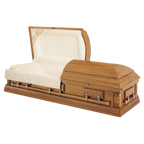 Batesville Fairfield Hardwood casket — solid poplar with rosetan crepe interior (view 2)