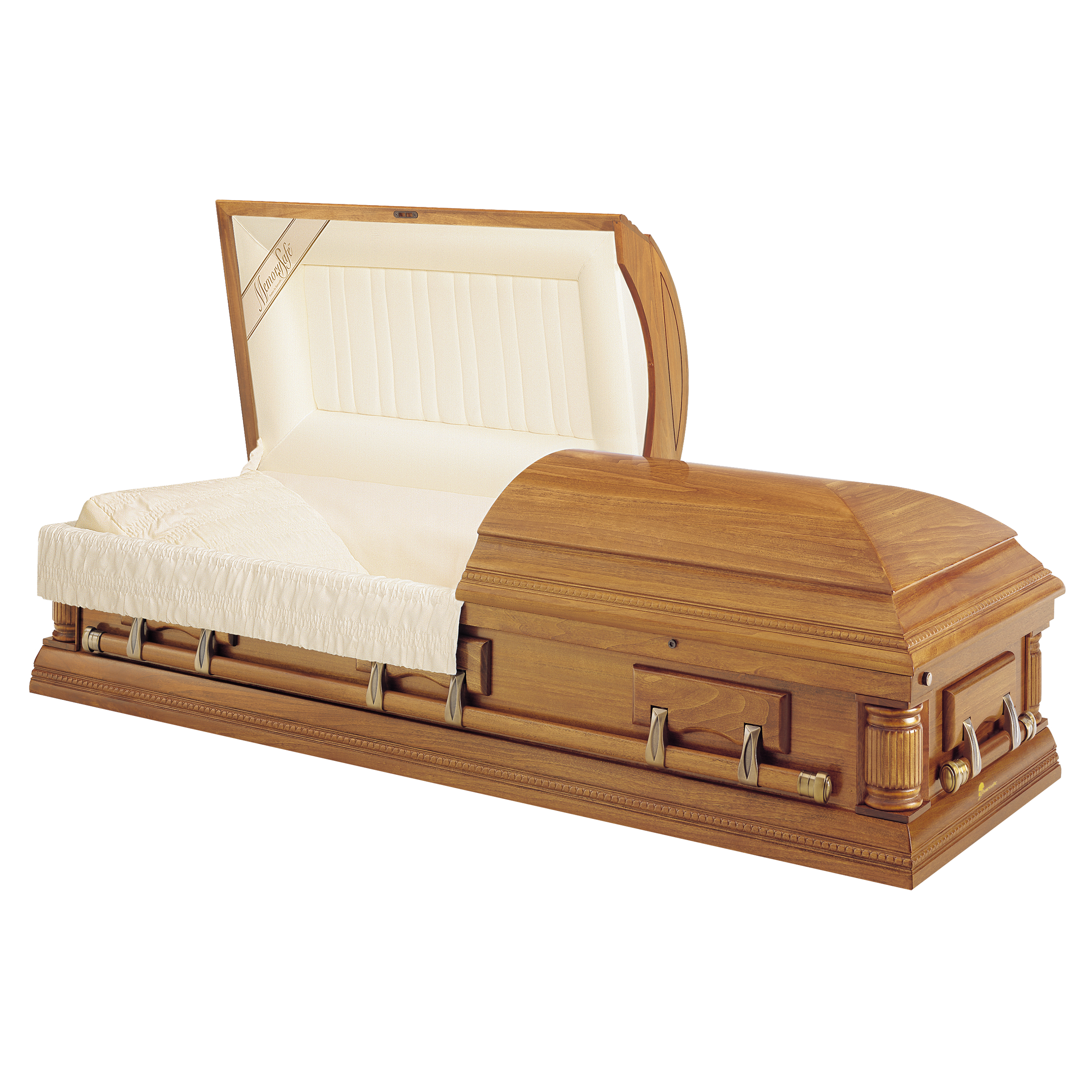 Batesville Fairfield Hardwood casket — solid poplar with rosetan crepe interior (view 2)