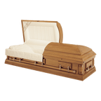 Batesville Fairfield Hardwood casket — solid poplar with rosetan crepe interior