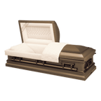 Batesville Fawn Casket — bronze 16-gauge steel with champagne velvet interior (view 2)