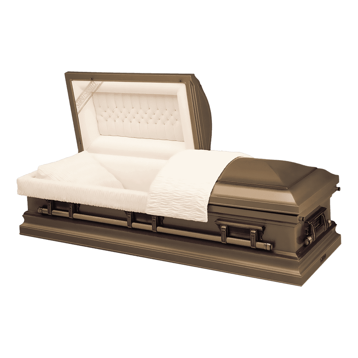Batesville Fawn Casket — bronze 16-gauge steel with champagne velvet interior (view 2)