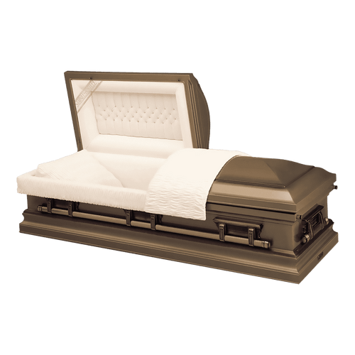 Batesville Fawn Casket — bronze 16-gauge steel with champagne velvet interior (view 2)