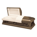 Batesville Fawn Casket — bronze 16-gauge steel with champagne velvet interior