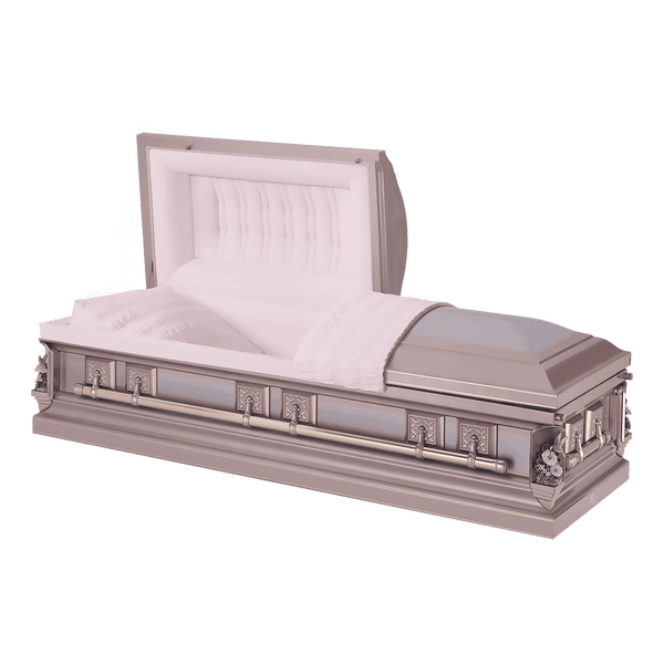 Batesville Golden Rose Casket — rose 16-gauge steel with moss pink velvet interior