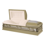Batesville Golden Sand Casket — sand 16-gauge steel with champagne velvet interior (view 2)