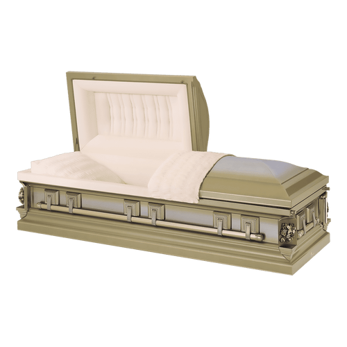 Batesville Golden Sand Casket — sand 16-gauge steel with champagne velvet interior (view 2)
