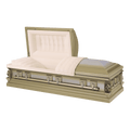 Batesville Golden Sand Casket — sand 16-gauge steel with champagne velvet interior