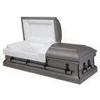 Batesville Graytone Casket — gray 20-gauge steel with silver crepe interior (view 2)