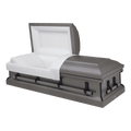 Batesville Graytone Casket — gray 20-gauge steel with silver crepe interior