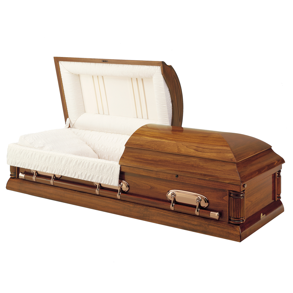 Batesville Hanover Hardwood casket — solid poplar with rosetan crepe interior (view 2)