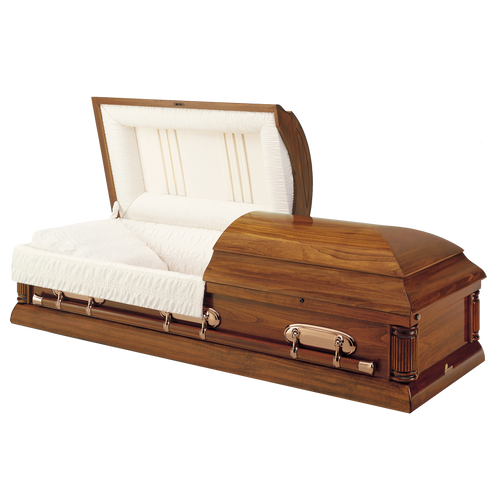 Batesville Hanover Hardwood casket — solid poplar with rosetan crepe interior (view 2)