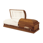 Batesville Hanover Hardwood casket — solid poplar with rosetan crepe interior