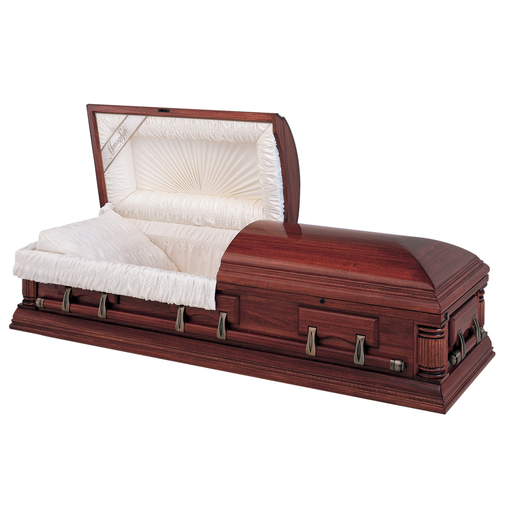 Batesville Hartfield Hardwood casket — solid poplar with rosetan crepe interior (view 2)