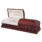 Batesville Hartfield Hardwood casket — solid poplar with rosetan crepe interior (view 2)