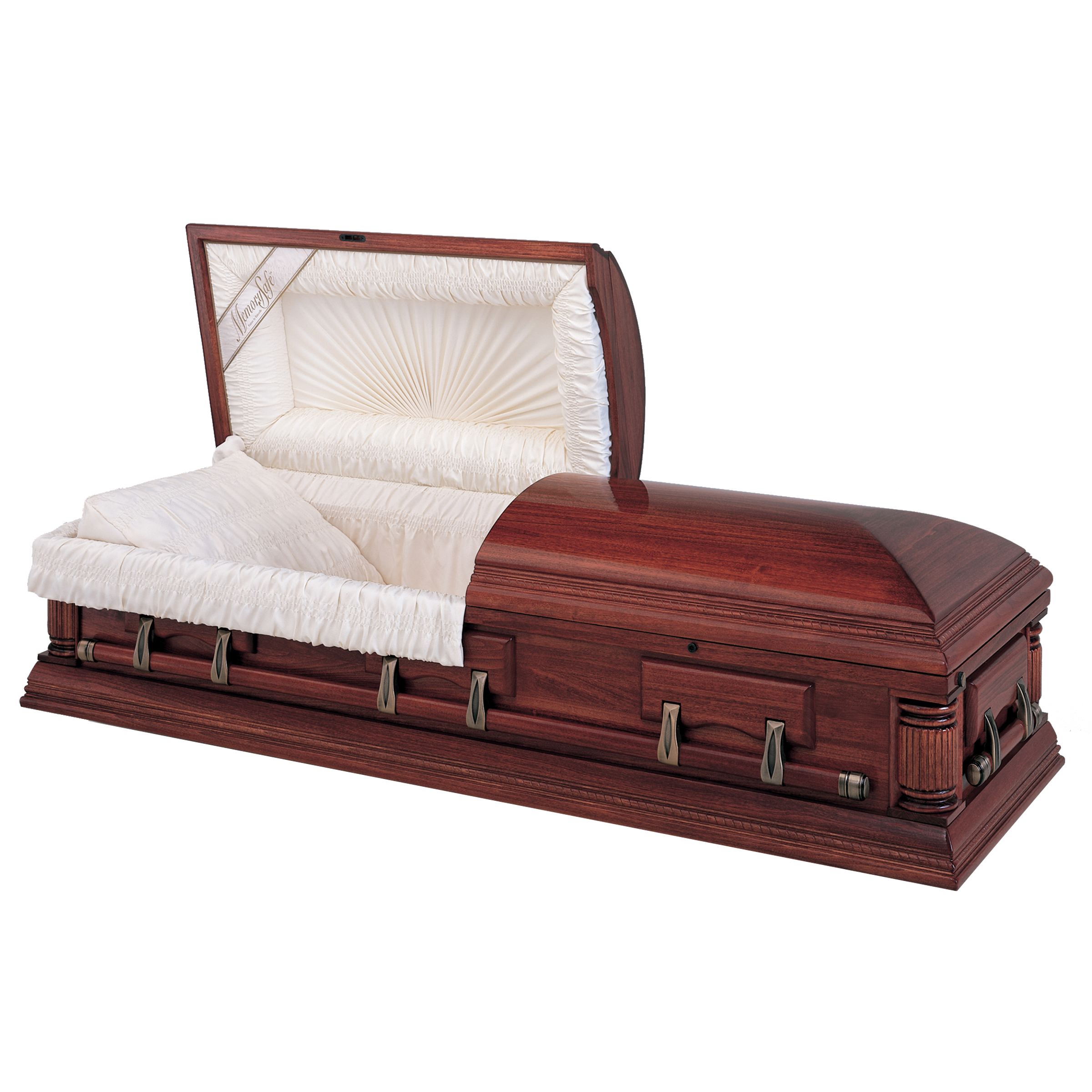 Batesville Hartfield Hardwood casket — solid poplar with rosetan crepe interior (view 2)