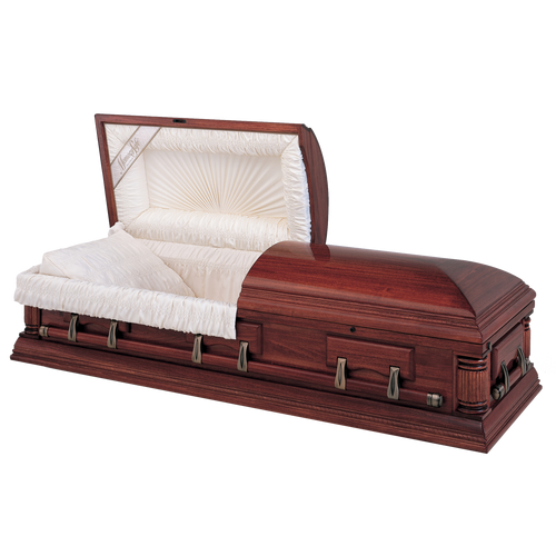 Batesville Hartfield Hardwood casket — solid poplar with rosetan crepe interior (view 2)