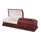 Batesville Hartfield Hardwood casket — solid poplar with rosetan crepe interior