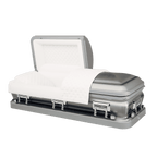 Batesville India Star Casket — silver 16-gauge steel with silver velvet interior (view 2)