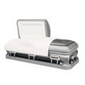 Batesville India Star Casket — silver 16-gauge steel with silver velvet interior