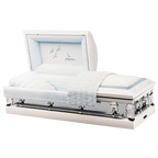 Batesville Ivory Mist Casket — ivory 20-gauge steel with light blue crepe interior (view 2)