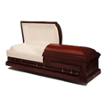 Batesville Langdon Cherry casket — solid cherry with champagne velvet interior