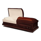 Batesville Langdon Cherry casket — solid cherry with champagne velvet interior