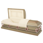 Batesville Lumina Casket — gold 20-gauge steel with rosetan crepe interior (view 2)