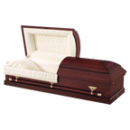 Batesville Meridian Hardwood casket — solid poplar with rosetan crepe interior (view 2)