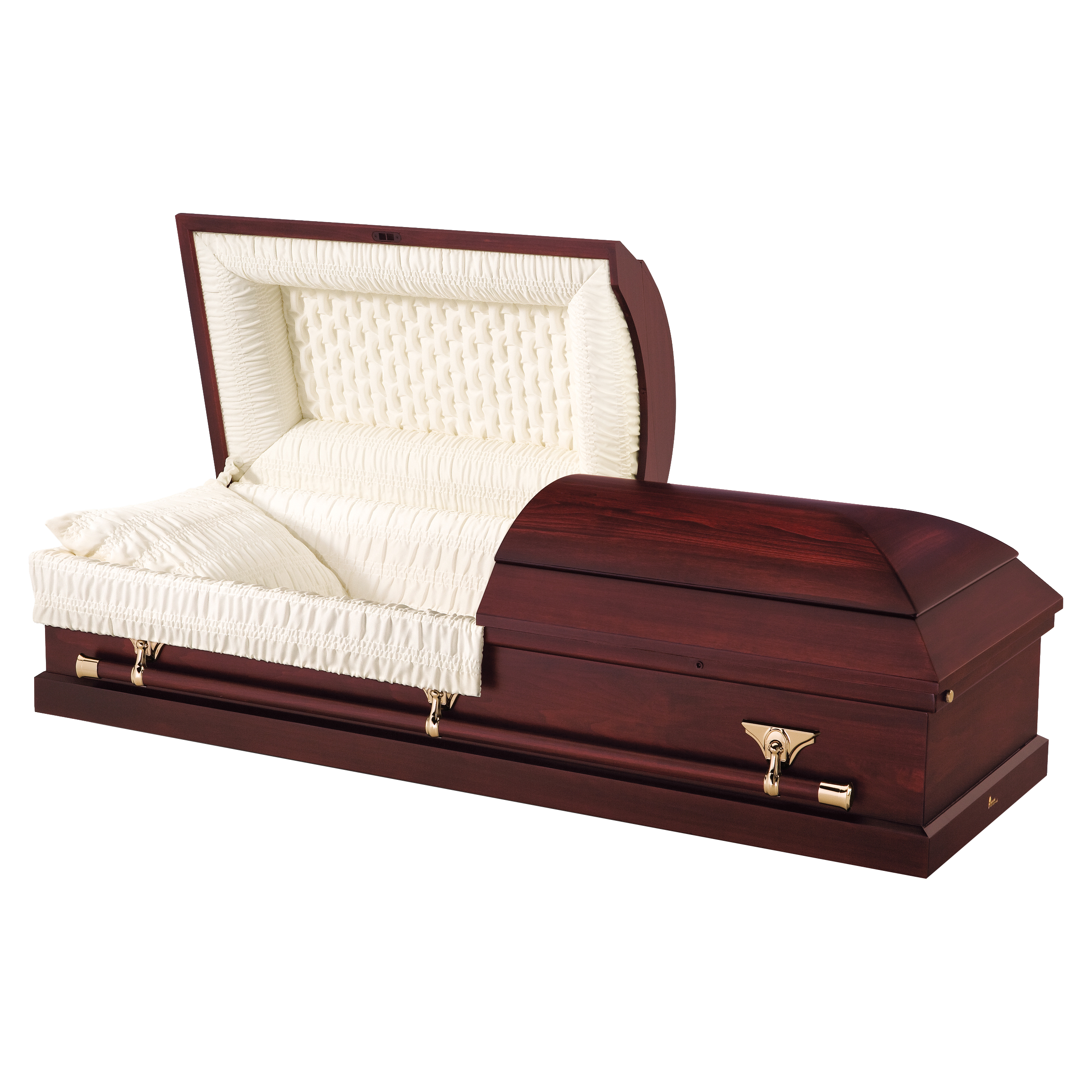 Batesville Meridian Hardwood casket — solid poplar with rosetan crepe interior (view 2)