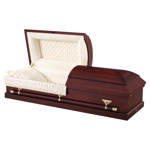 Batesville Meridian Hardwood casket — solid poplar with rosetan crepe interior (view 2)