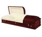 Batesville Meridian Hardwood casket — solid poplar with rosetan crepe interior