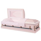 Batesville Misty Rose Casket — rose 20-gauge steel with moss pink crepe interior (view 2)