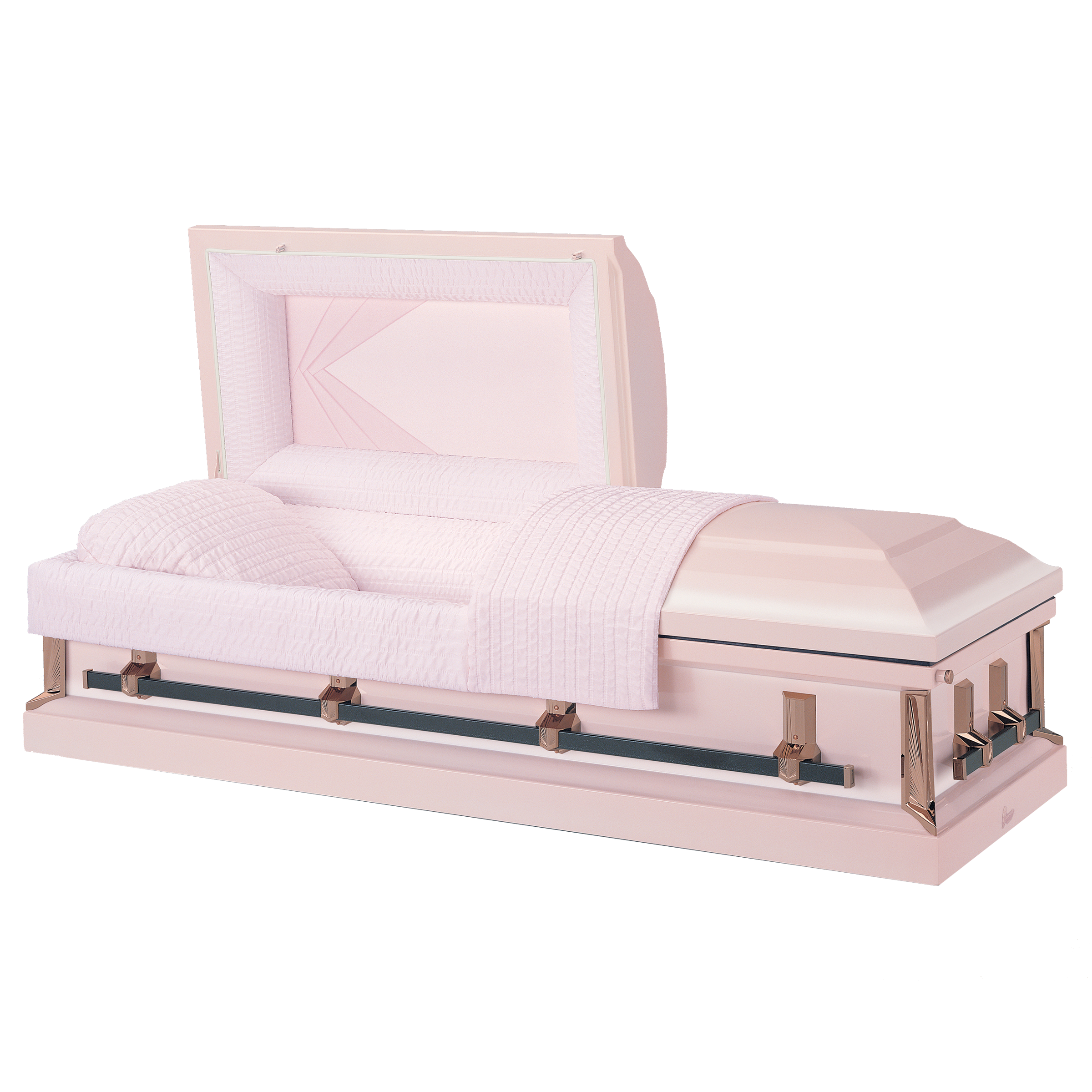 Batesville Misty Rose Casket — rose 20-gauge steel with moss pink crepe interior (view 2)