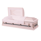 Batesville Misty Rose Casket — rose 20-gauge steel with moss pink crepe interior