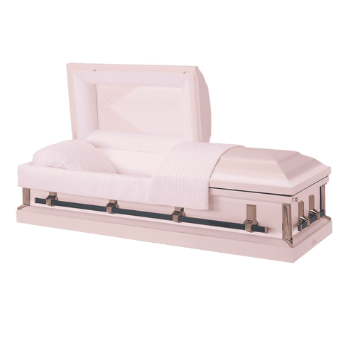 Batesville Misty Rose Casket — rose 20-gauge steel with moss pink crepe interior