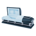 Batesville Polaris Casket — blue 20-gauge steel with light blue crepe interior