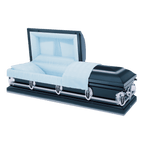 Batesville Polaris Casket — blue 20-gauge steel with light blue crepe interior